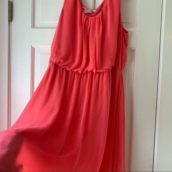 Daniel Rainn XL (Junior Sizing) Bright Coral Dress - Picture 2 of 9